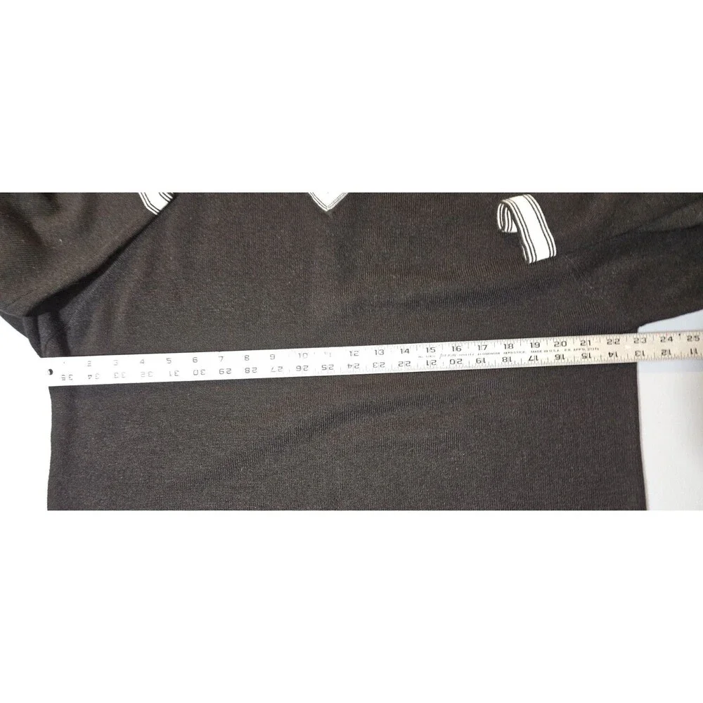 Unionbay Sweater Mens Large Black White Trim Long Sleeve V Neck Knit Casual Y2K
